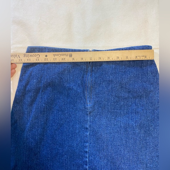 PK Maks Asymmetrical Blue Denim Skirt Layered Style Cotton W8 90s Y2K Teacher - Picture 5 of 6